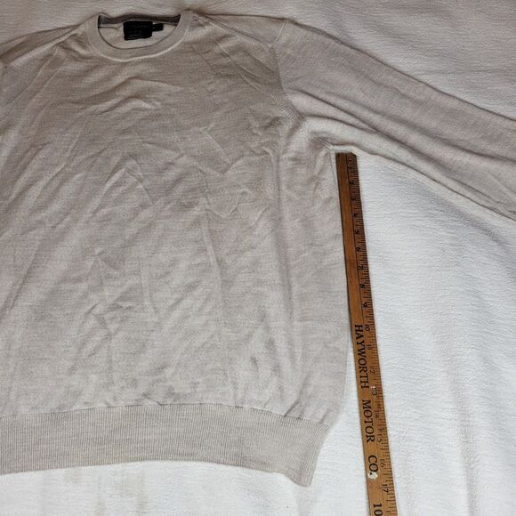 Black 1826 Brown Sweater Mens Beige Size XXL 100% Merino Wool Made Italy Winter - Picture 7 of 16